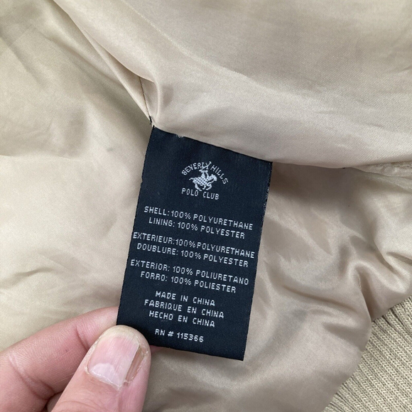 Beverly Hills Polo Club Women’s Tan Faux Leather Short Bomber Jacket Junior Xl - Picture 11 of 16